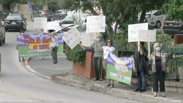 Protest in Hollywood Hills Over City Council Redistricting.