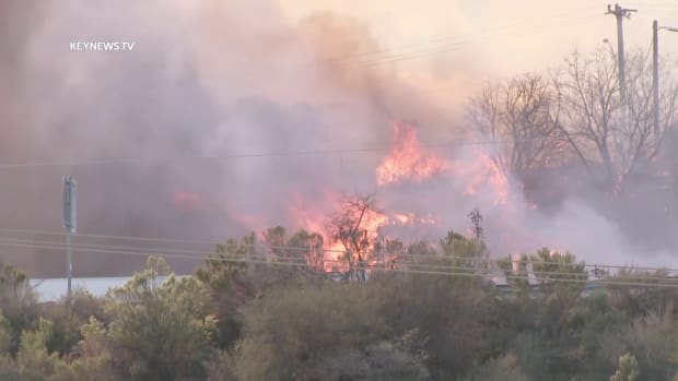 Fire Burns Brush in Newhall