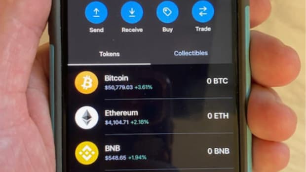 cell phone with crypto wallet