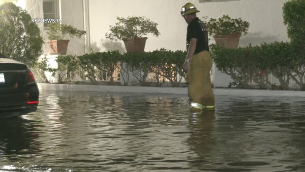 Water Floods into Bel-Air Resident's Property