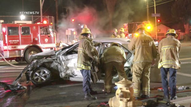 One Trapped After Collision in Pacoima