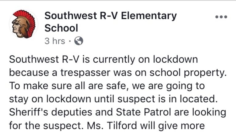 Southwest Schools were on Lockdown in Washburn Missouri 