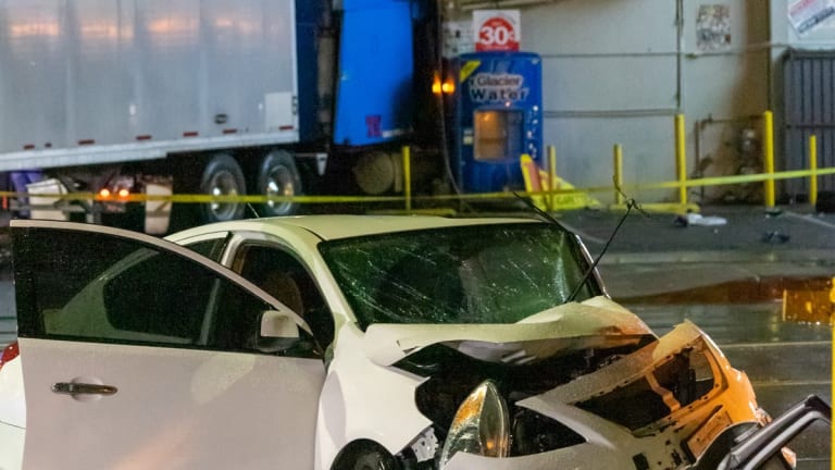 Early Morning Traffic Collision Sends Big-Rig into Liquor Store 
