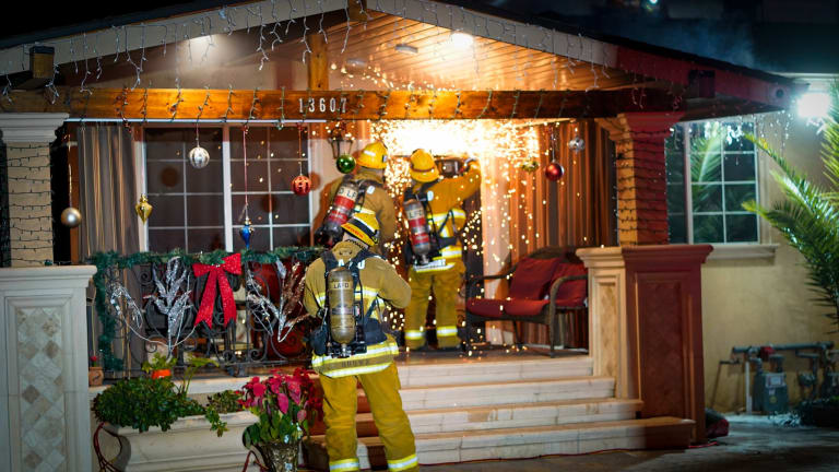 Christmas Tree Fire in Valley Glen Home