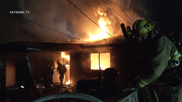 LAFD Battled Blaze in Boarded Vacant Home in Pacoima