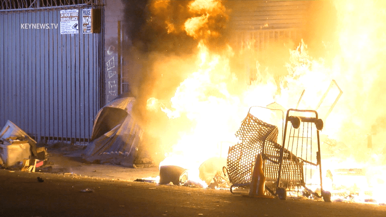 Central-Alameda Homeless Encampment Fire