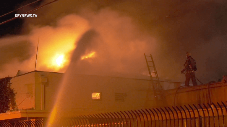 Flames Ripped Through a Warehouse in East Los Angeles