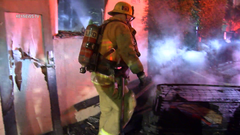Senior Resident Safe After Fire Spreads Through Bungalows in Hollywood