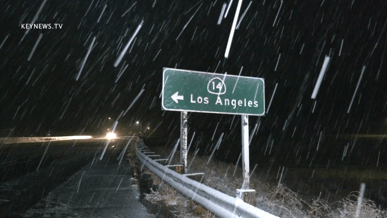 Overnight Snowfall on the 14 Freeway in Acton