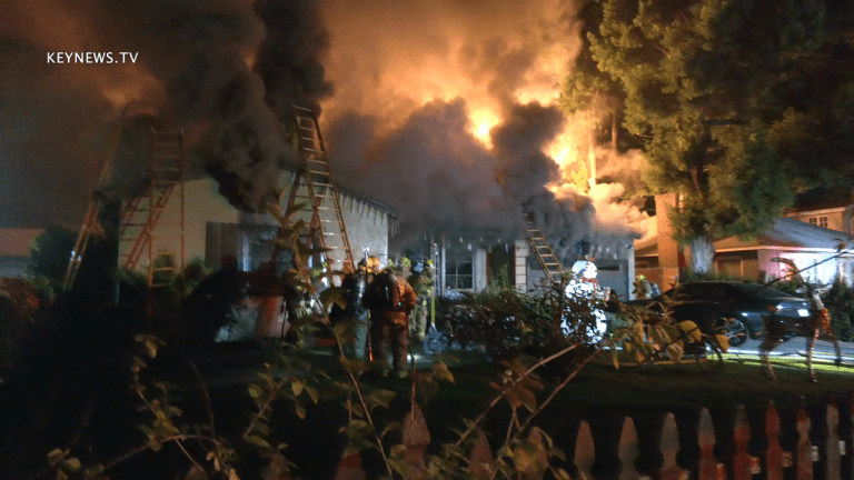 LAFD Battled Blaze at Sherman Oaks Home