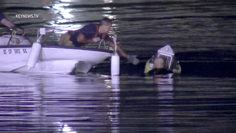 MacArthur Park Lake Swimmer Stranded on Buoy