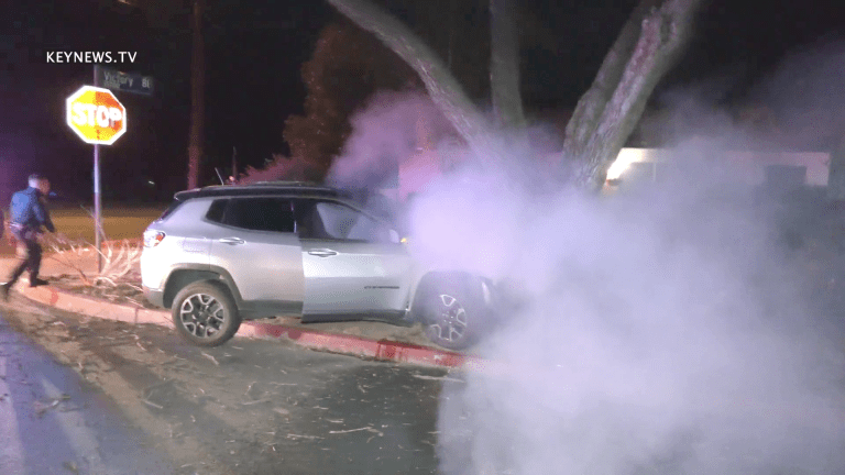 CHP Pursuit Ends with Fiery Crash in Lake Balboa