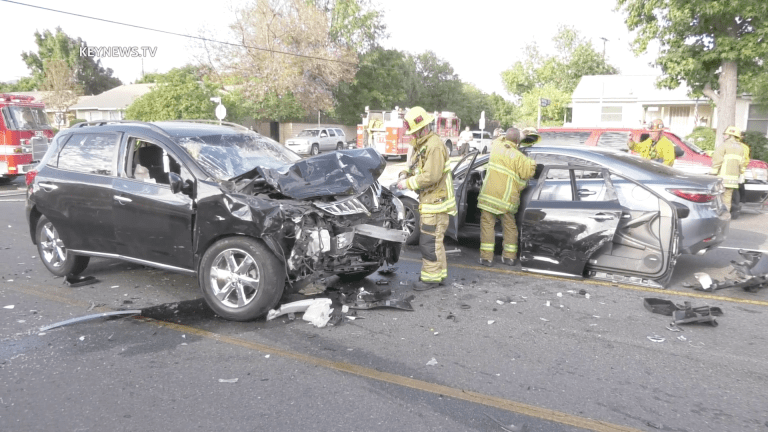 North Hills 2-Vehicle Collision Leaves Driver Trapped, Extricated by LAFD (GRAPHIC)