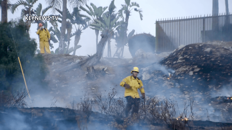 Brush Fire in Pomona Threatens CoCo Palms Restaurant