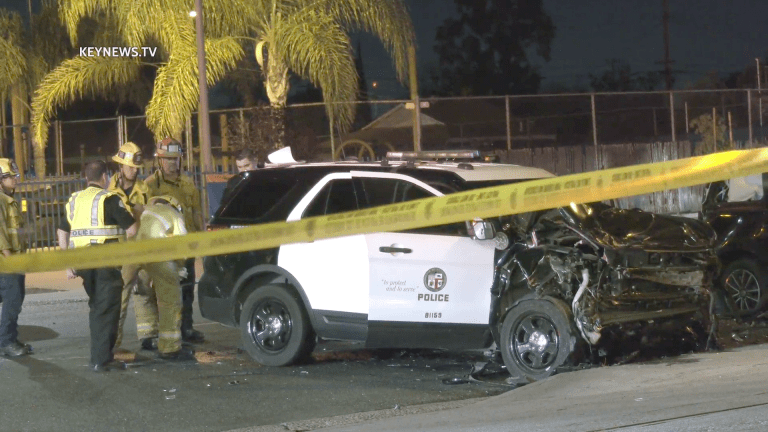 Police Pursuit Ends in LAPD Pacoima Crash