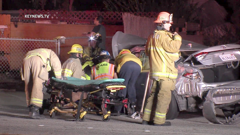 1 Trapped in Pomona 2-Vehicle Traffic Collision (GRAPHIC)