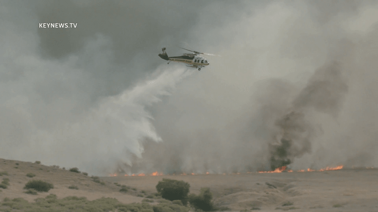 Posey and Hungry Valley Brush Fires Burn in Gorman