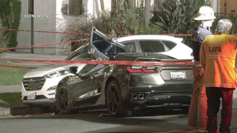 1 Male Killed, 1 Female Critical in Los Feliz Corvette C8 Crash
