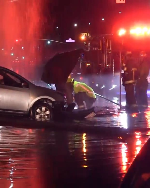 Vehicle Crashes into Pole, Hydrant, and Wall in Santa Clarita
