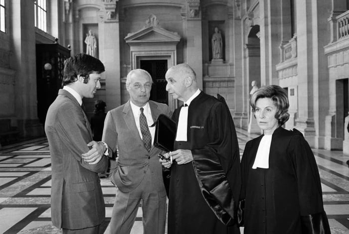 The Rothschild family has long been the target of conspiracy theorists. Baron Guy de Rothschild (center) with his son David (left) and lawyer M.E. Izard at the Palace of Justice in Paris on May 24, 1969.