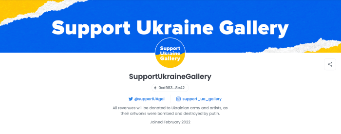 Support Ukraine artists via https://opensea.io/collection/ukrainenow