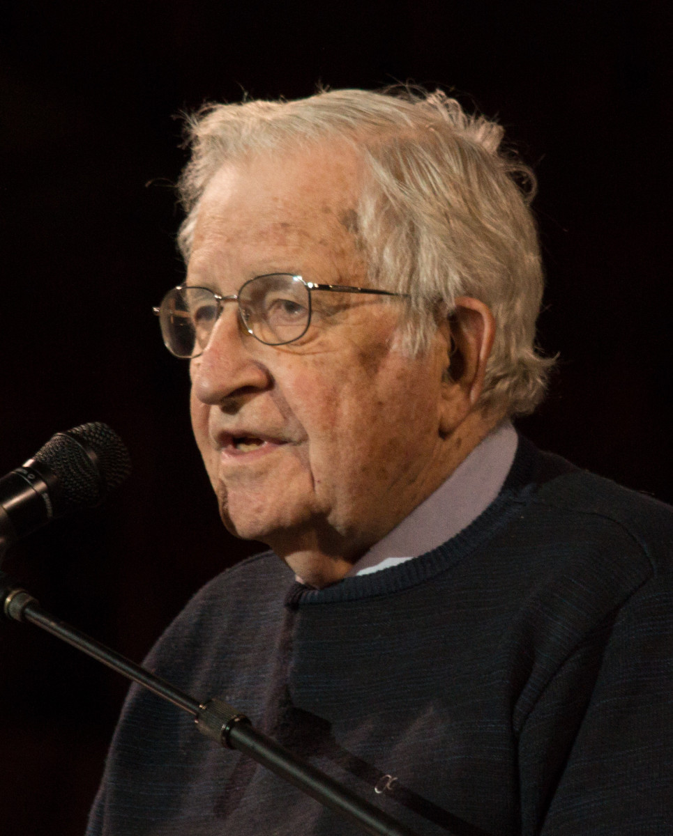 Noam Chomsky, 2017, Wikimedia Commons.