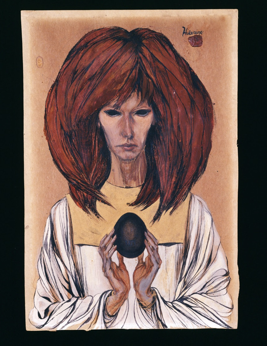 Cameron, Black Egg, n.d., Paint on cardboard, 11 x 8 inches. Courtesy of the Cameron Parsons Foundation, Santa Monica